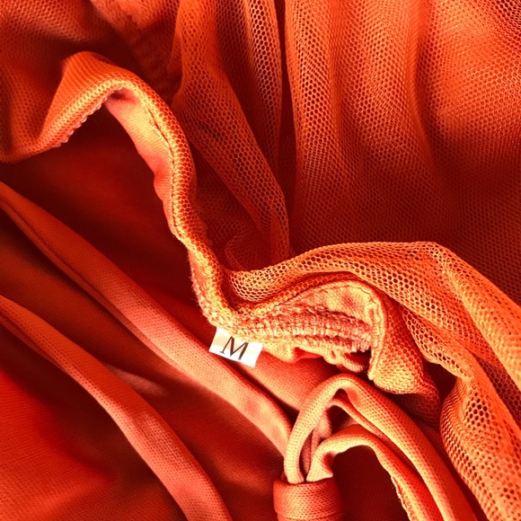 Burnt Orange, Medium, Tea-length Party Dress - Picture 5 of 8